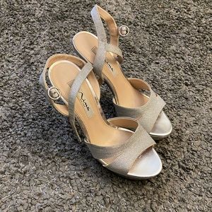 Nina Silver Glittery Heels